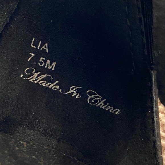 Donald J Pliner Lia Black Leather Elastic Strappy Wedge Sandals Size 7.5M - Picture 4 of 6